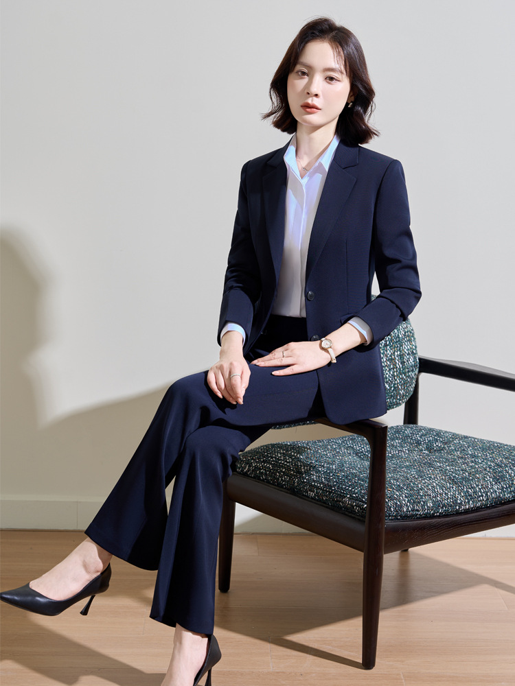 Women Formal Wear Interview - Terno profissional azul marinho para mulheres,