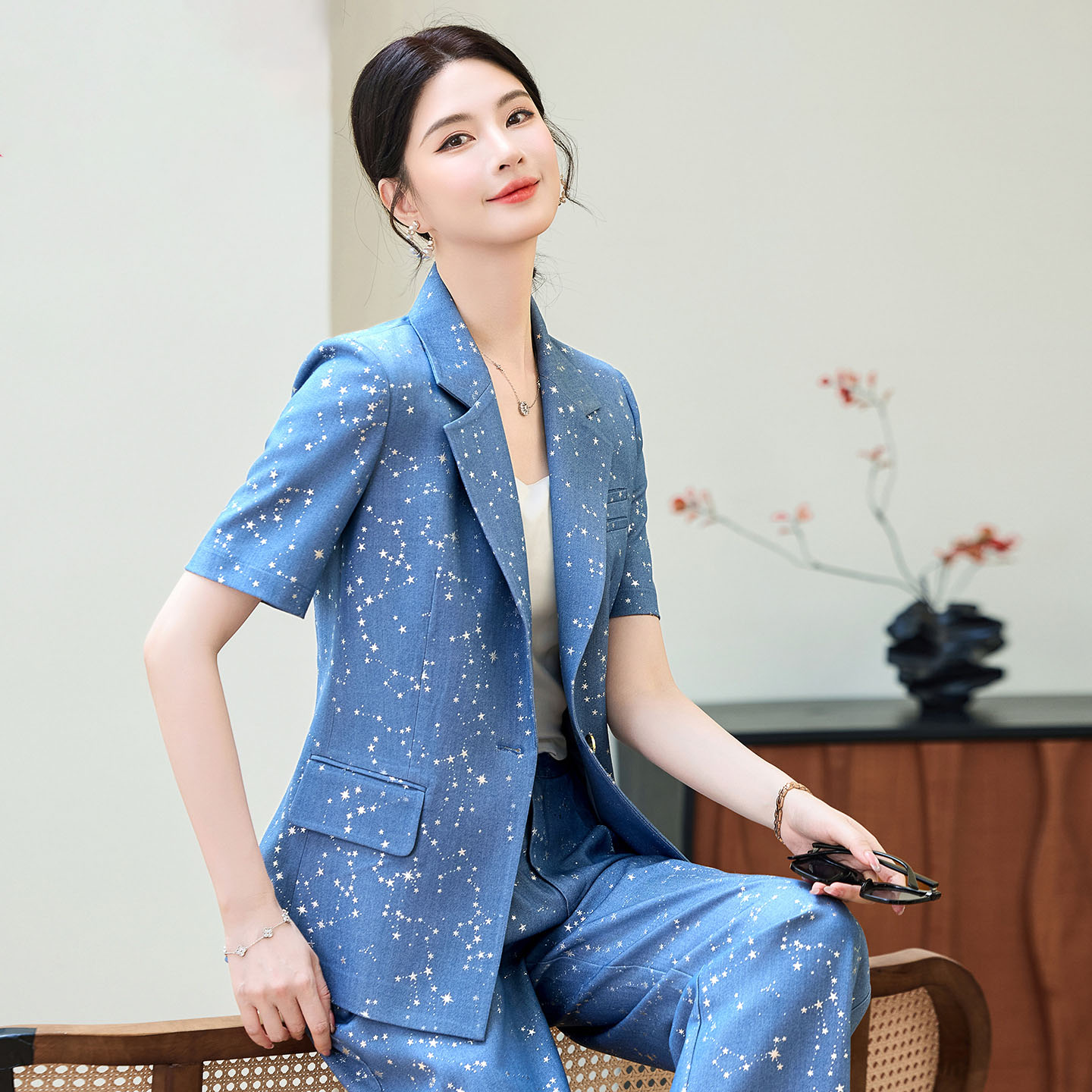 Yellow Formal Wear Women - Conjunto Profissional Feminino de Manga Curta