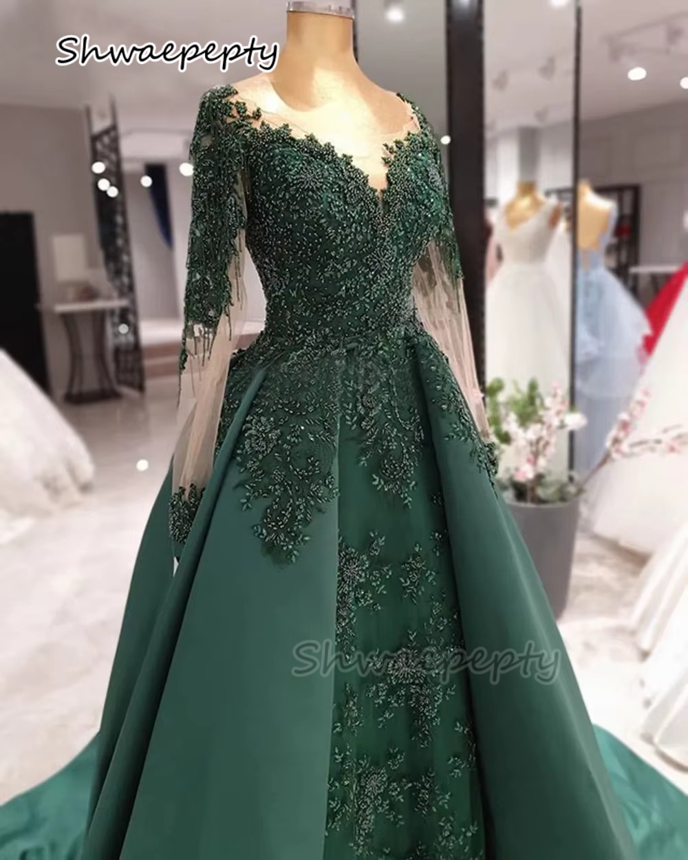Women Formal Wear Dubai - Elegante caçador verde vestido de noite