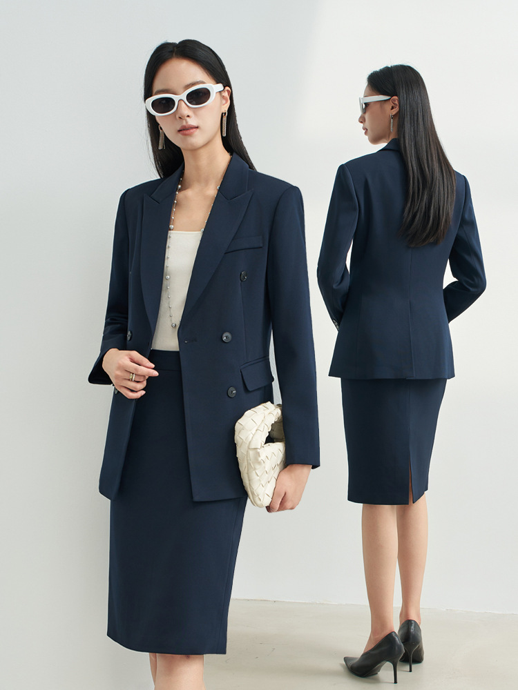 Women Formal Wear Interview - Conjunto de Saia Profissional Azul Marinho