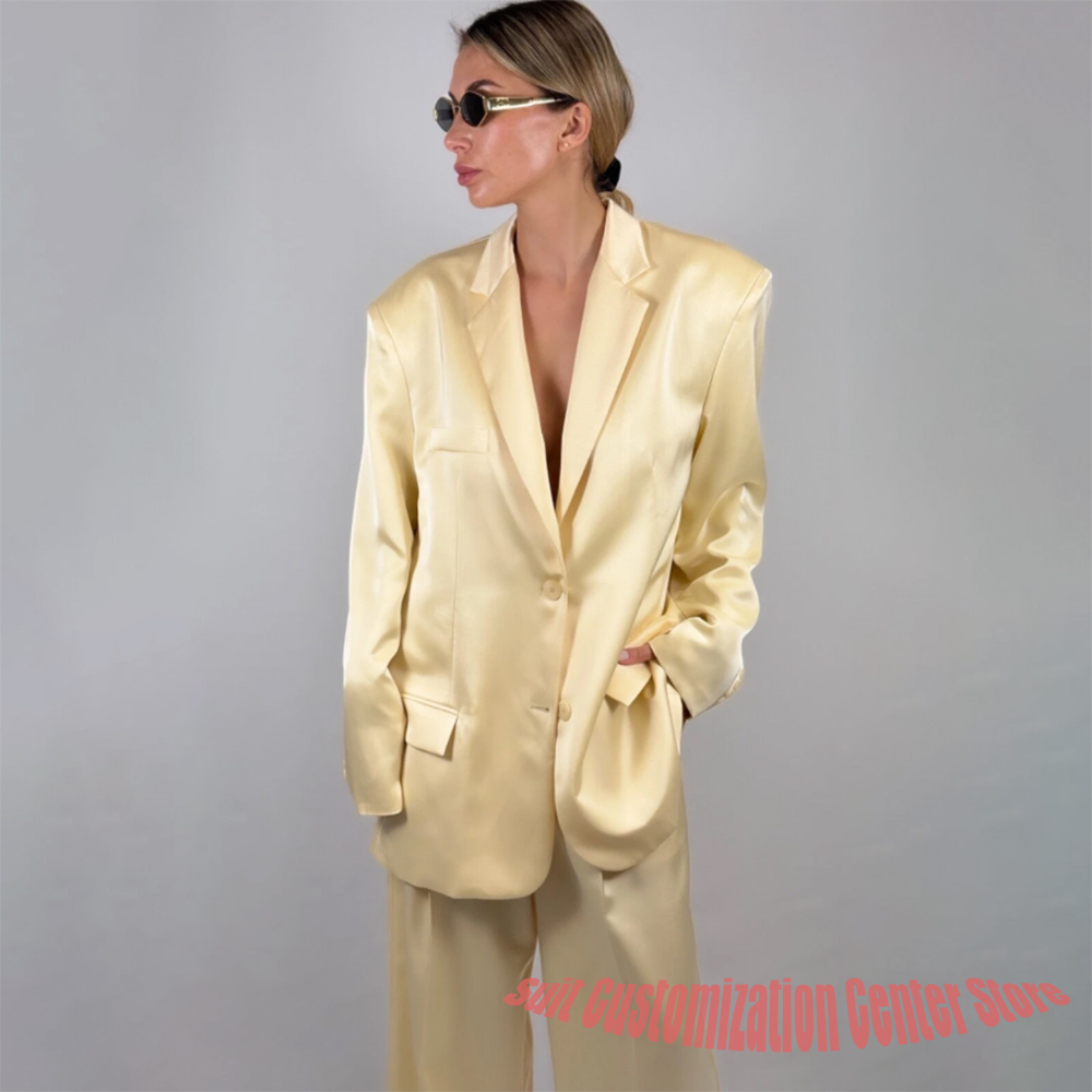 Conjunto de Calças de Cetim Am - Yellow Formal Wear Women avaliação e preço