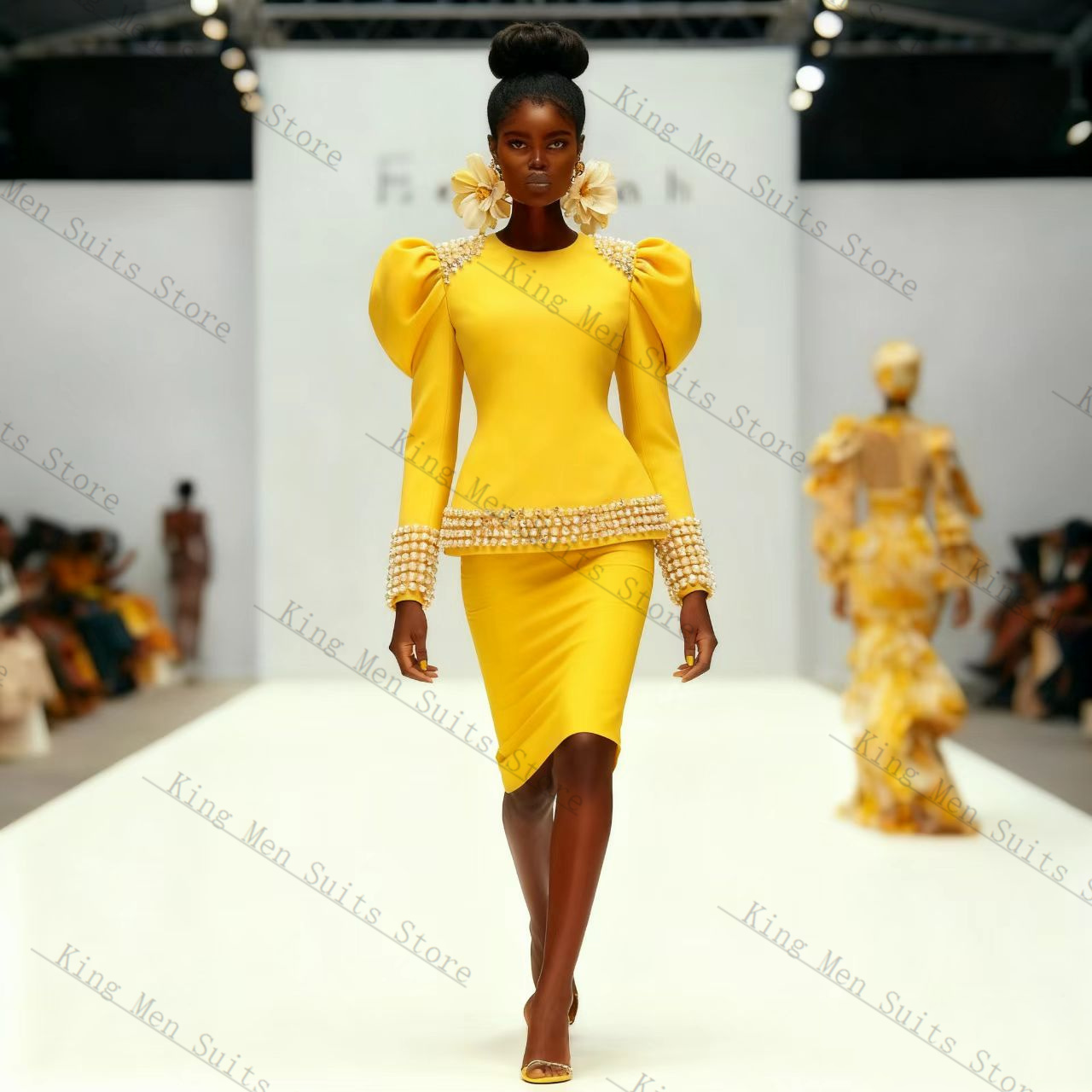 Amarelo preto feminino terno c - Yellow Formal Wear Women avaliação e preço