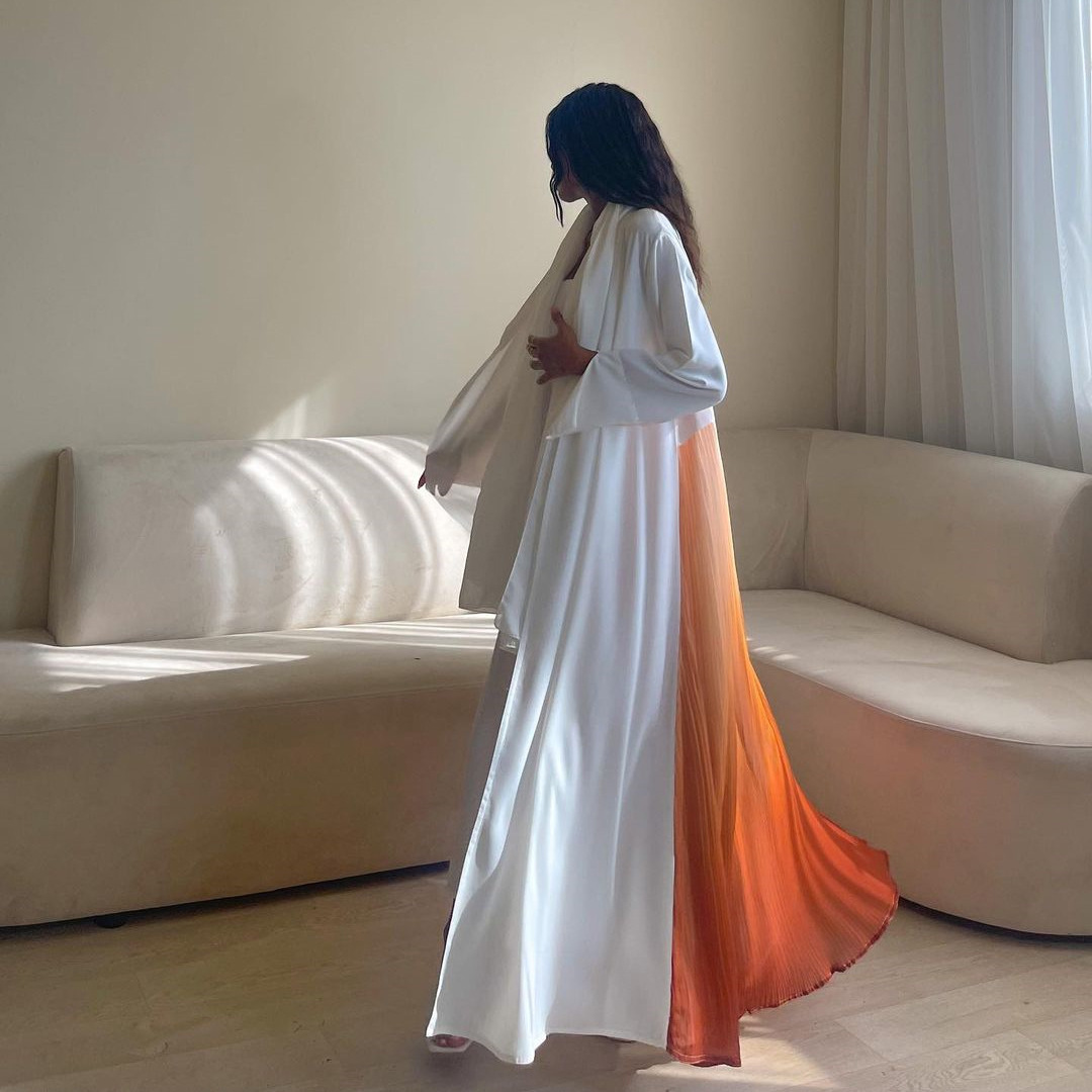 Vestido Abaya Plissado para Mu - Women Formal Wear Dubai avaliação e preço